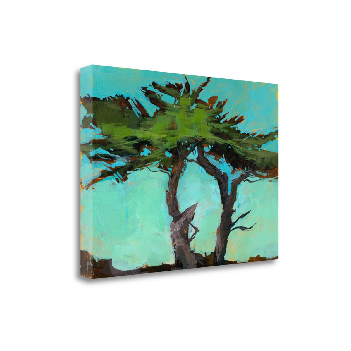 32' Abstract Green Tree 3 Giclee Wrap Canvas Wall Art