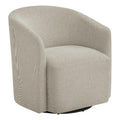 Comfort Pointe Amhurst Sea Oat Beige Fabric Swivel Barrel Chair