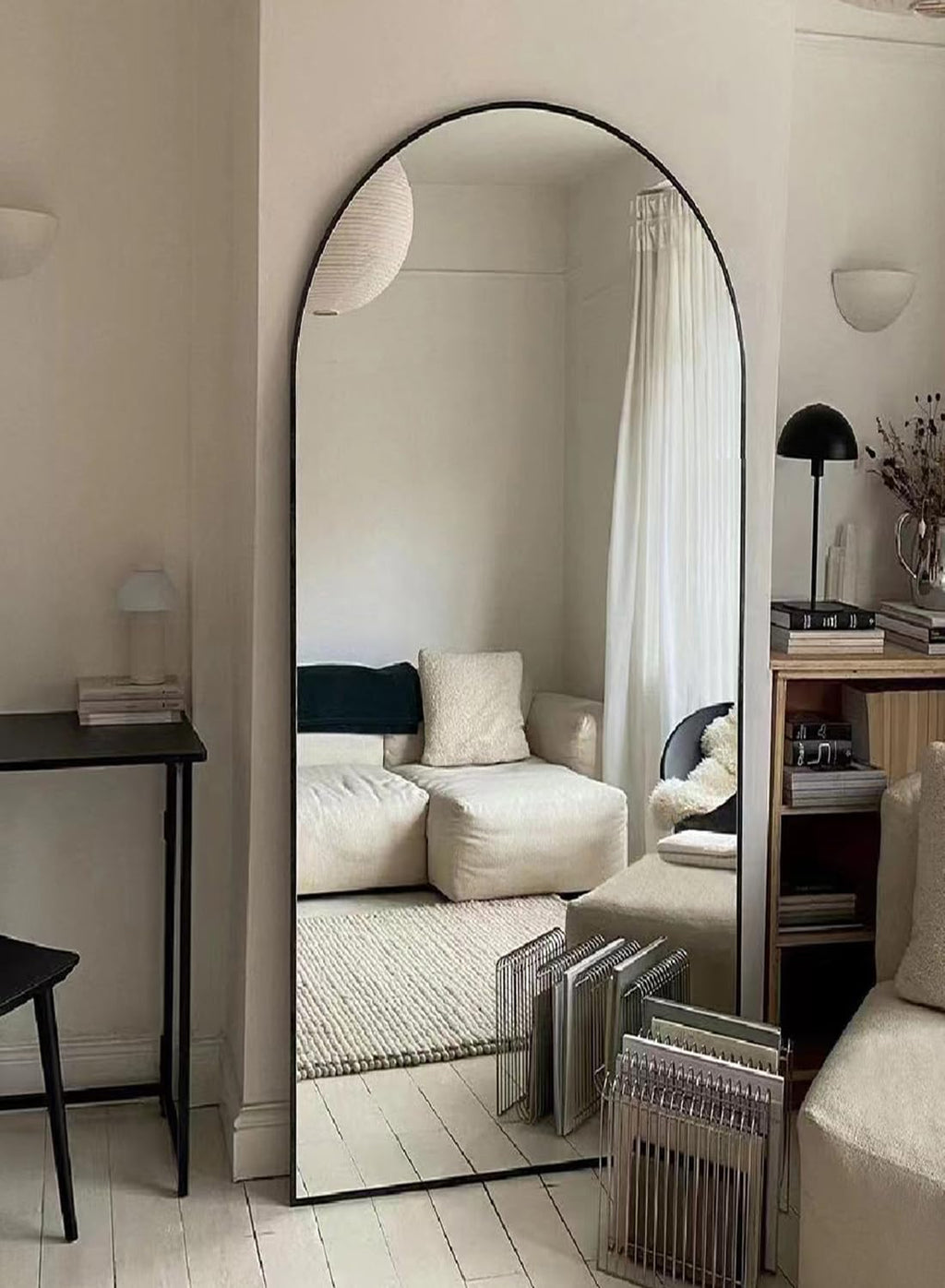 Beverdy Full Length Mirror, Arched Floor Mirror With Stand, 28''X71'' Oversized Floor Mirror, Wall Mirror Full Length Freestandi