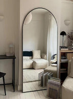 Beverdy Full Length Mirror, Arched Floor Mirror With Stand, 28''X71'' Oversized Floor Mirror, Wall Mirror Full Length Freestandi