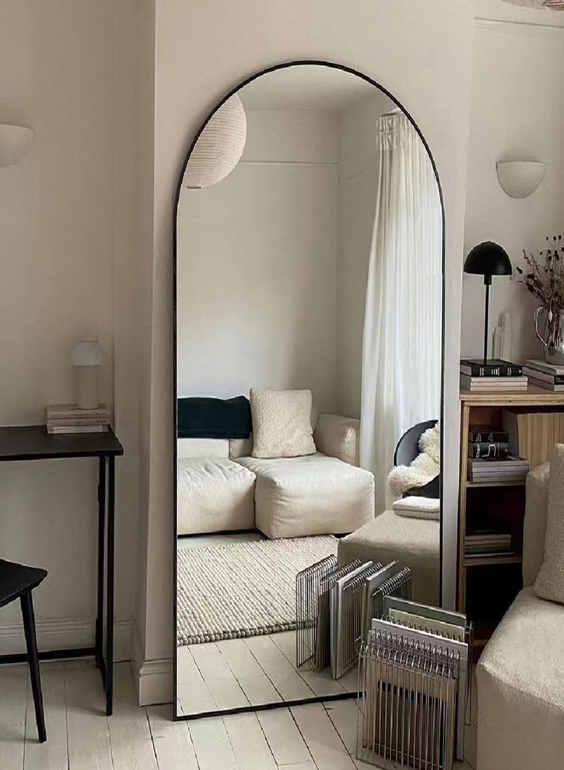 Beverdy Full Length Mirror, Arched Floor Mirror With Stand, 28''X71'' Oversized Floor Mirror, Wall Mirror Full Length Freestandi
