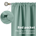 BGment Light Sage Blackout Curtains, 42"x40", 2 Panels, Rod Pocket Thermal Insulated Drapes for Bedroom Kitchen