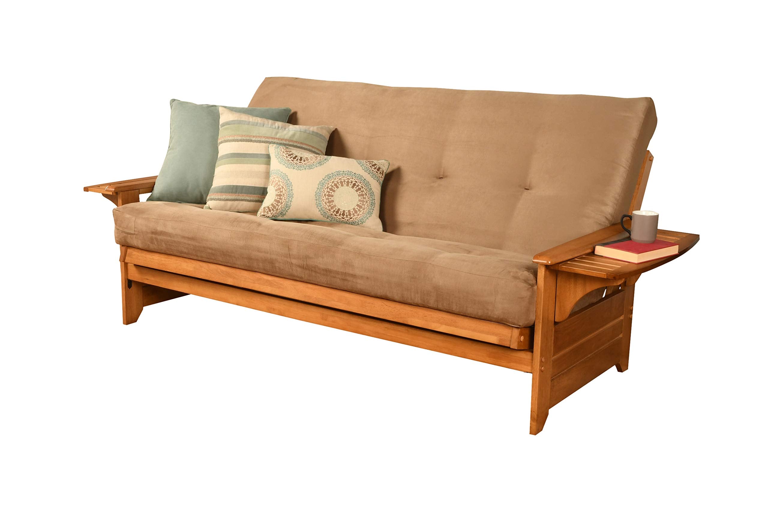 Kodiak Furniture Phoenix Full Size Futon In Butternut Finish, Suede Peat