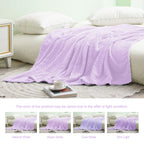 Exclusivo Mezcla Lilac Purple Fleece King Size Blanket For Bed, 90X104 Inches Soft Cozy 3D Decorative Jacquard Flannel Blankets,