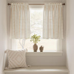 Jinchan Boho Kitchen Curtains Linen Tier Curtains 24 Inches Bohemian Cafe Small Drapes Striped Mudcloth Farmhouse For Bathroom Rv Camper Light Filtering Rod Pocket 2 Panels Taupe On Beige