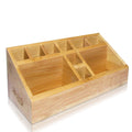 Splashsoup Small Multifunctional Bamboo Organizer | Desk Caddy | Home Office Accessory Tray | School Art Supply Holder | Pen Pen