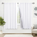 Xwzo Full Blackout Curtain With Tiebacks- Rod Pocket & Back Tab Thermal Insulated Black Liner Curtains, Noise Reducing And Heat