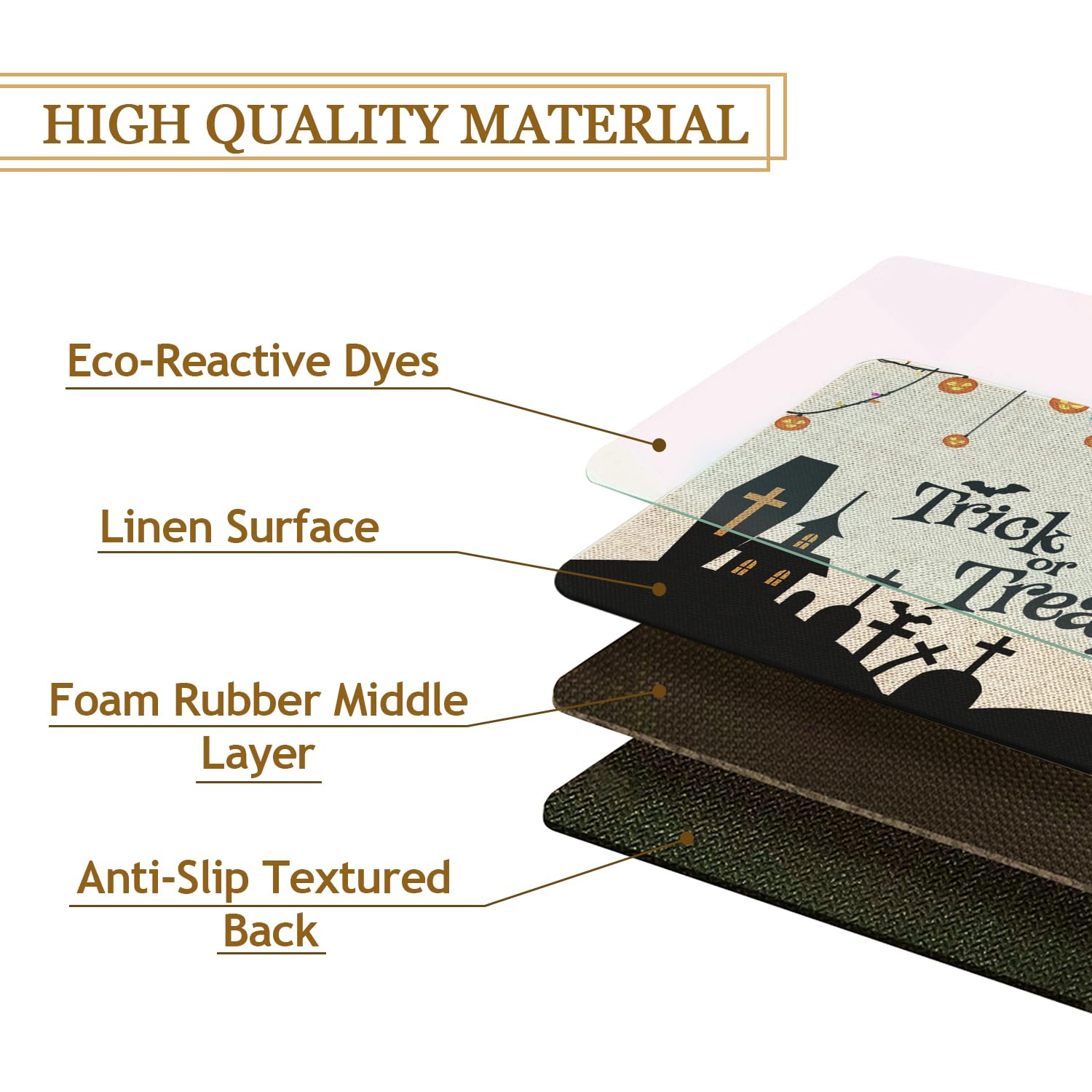 Roszwtit Halloween Door Mat 30 X 17 Inch Trick Or Treat Cat Doormat Indoor Outdoor Entrance Halloween Floor Mat Non Slip Hallowe