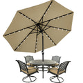 Mastercanopy Patio Umbrella With 32 Solar Led Lights -8 Ribs (9Ft,Khaki)