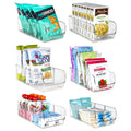 ELTOW 6Pack Snack Organizer, 3Compartment Plastic Bins with Removable Dividers, Chip & Food Storage for Pantry, Spices, Fridge