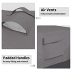 Easy-Going Outdoor Ottoman Cover, Waterproof Patio Ottoman Cover, Heavy Duty Outdoor Furniture Cover With Padded Handles (34'X24'X17', Gray/Dark Gray)