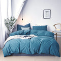 Cottonight Blue Comforter Sets King Lake Blue Bedding Comforter Set Haze Blue Blanket Quilt Solid Color Modern Breathable Soft M