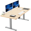 VIVO Electric 60 x 30 in Standing Desk, Memory Height Adjustment, 1B Series, Holds 220 lbs, Light Wood Top Gray Frame, DESK-KIT-