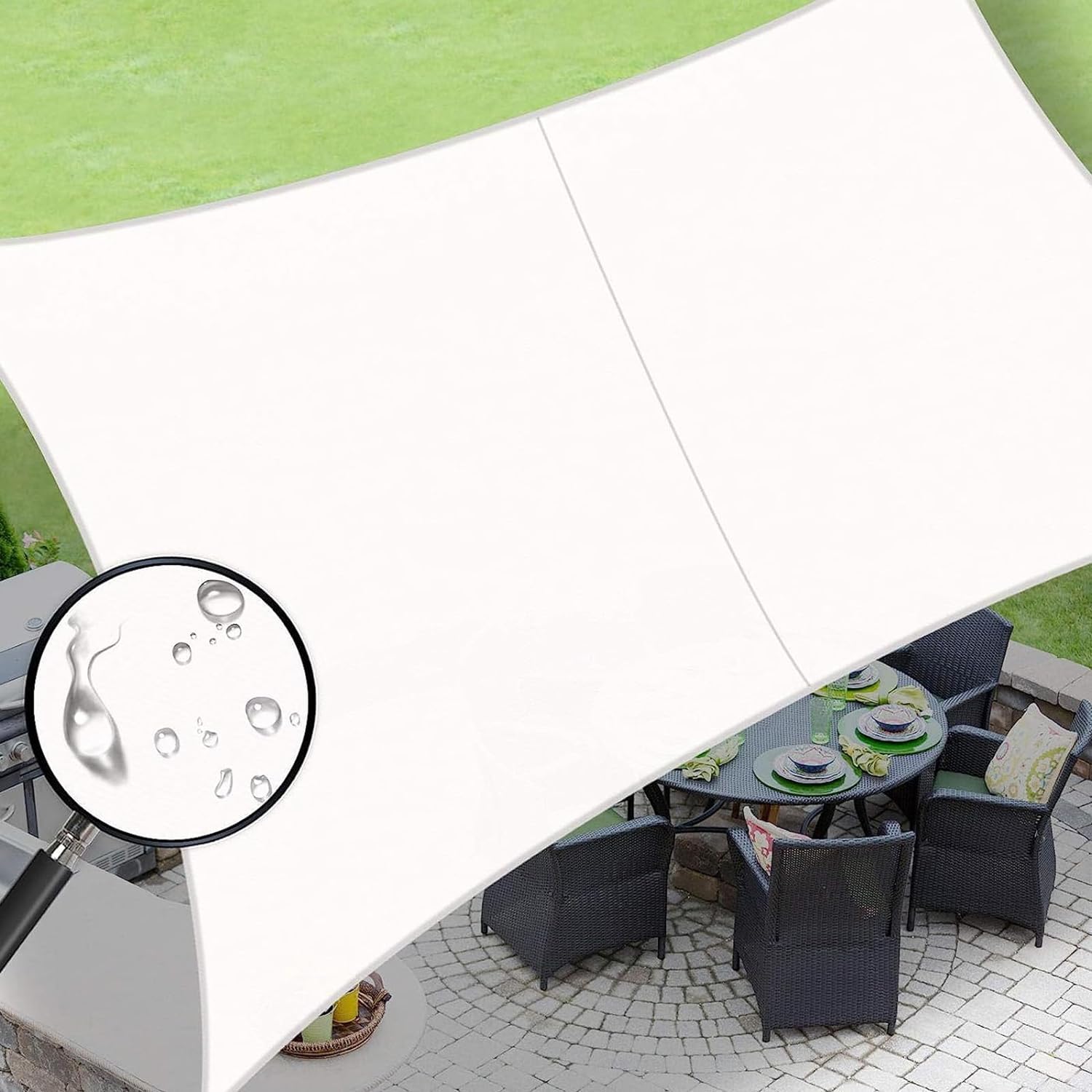 Love Story Waterproof 10 'X13 ' Rectangle White Sun Shade Sail Cannoy Uv Resistant For Outdoor Patio Garden Backyard (We Make Cu
