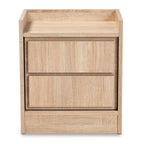 Baxton Studio Hale Walnut Finished Wood 2-Drawer Nightstand