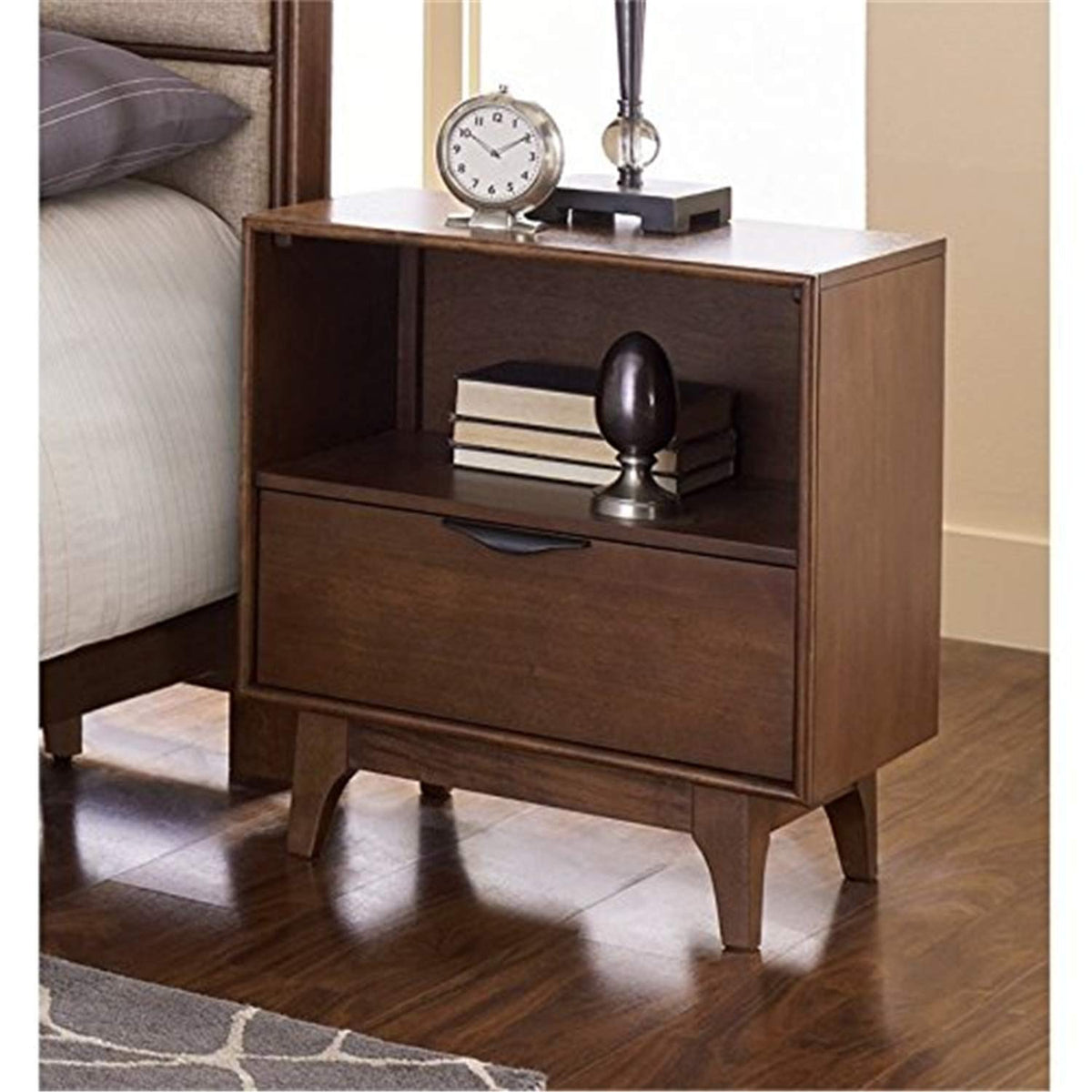 Progressive Furniture Mid-Mod Nightstand, 23X15X26, Brown