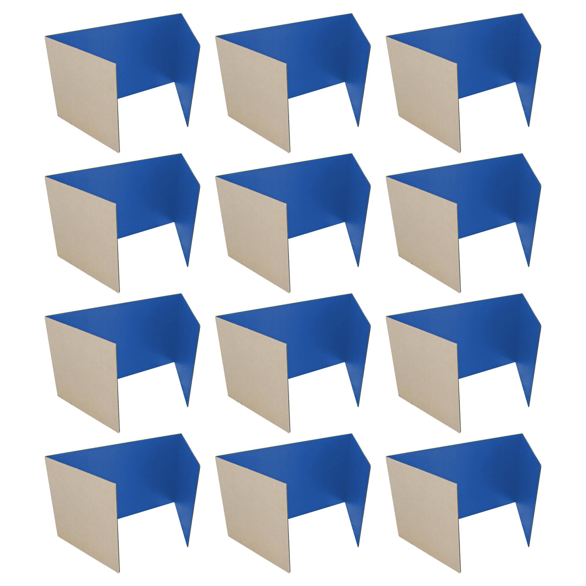 12 X 48 Study Carrel Blue Corrugated Pack Of 12