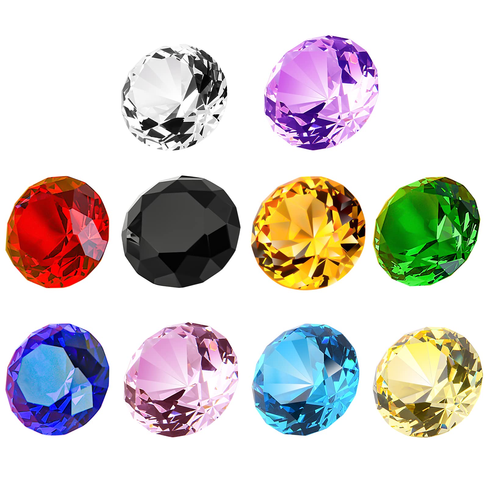 10Pc 40Mm (1.5 Inch) Crystal Diamond Pirate Multicolor Paperweight Wedding Decorations Christmas Centerpieces Home Decor For Kid