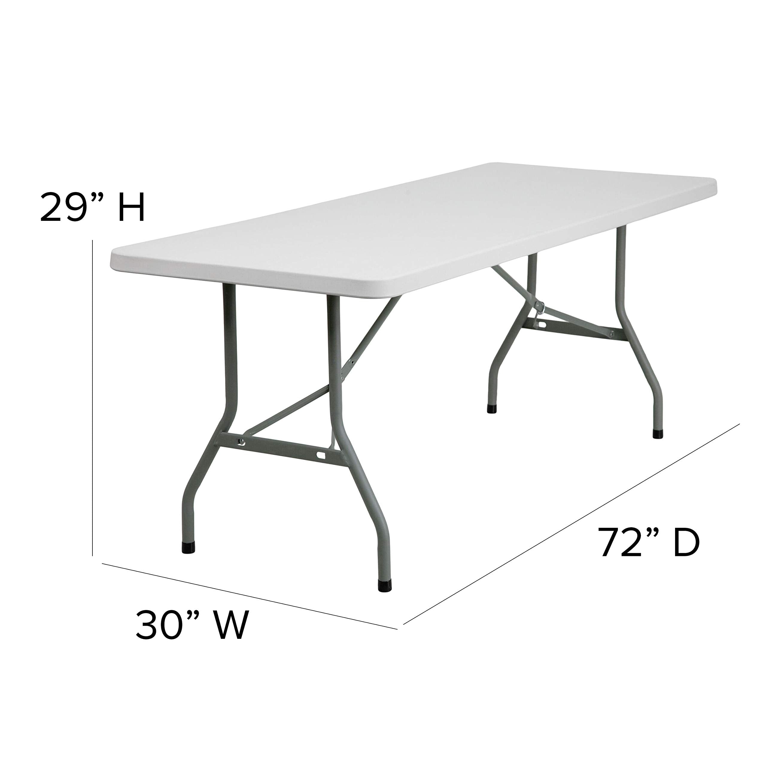 Flash Furniture 6-Foot Granite White Plastic Folding Table