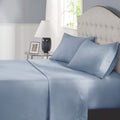 Comfort Spaces Coolmax Moisture Wicking Sheet Set Soft, Fade Resistant, All Elastic Deep Pocket Fits Up To 16' Mattress - Warm Weather Cooling Sheets For Night Sweats, Full, Blue, 4 Piece