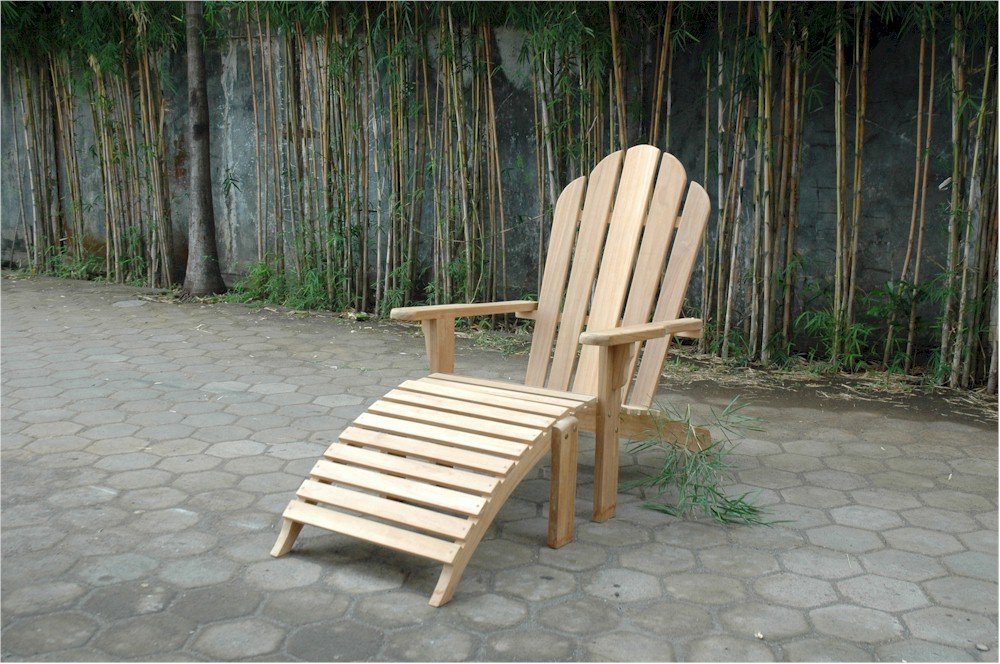 Anderson Teak Adirondack with Ottoman, Natural
