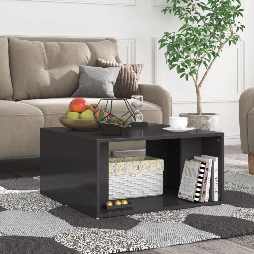 vidaXL Coffee Tables 4 pcs High Gloss Gray 13"x13"x13" Engineered Wood