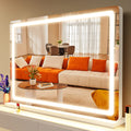 Gvnkvn Makeup Vanity Mirror with Lights 32 x 24 Large LED Makeup Mirror, Light up Mirror with 10X Magnification and USB Charging