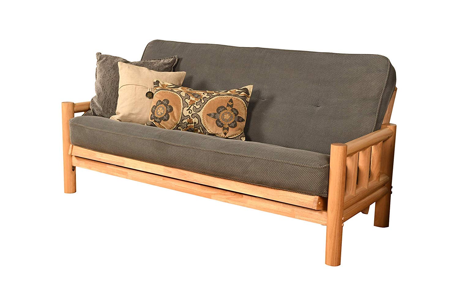 Kodiak Futons Lodge Futon in Natural Finish, Marmont Thunder