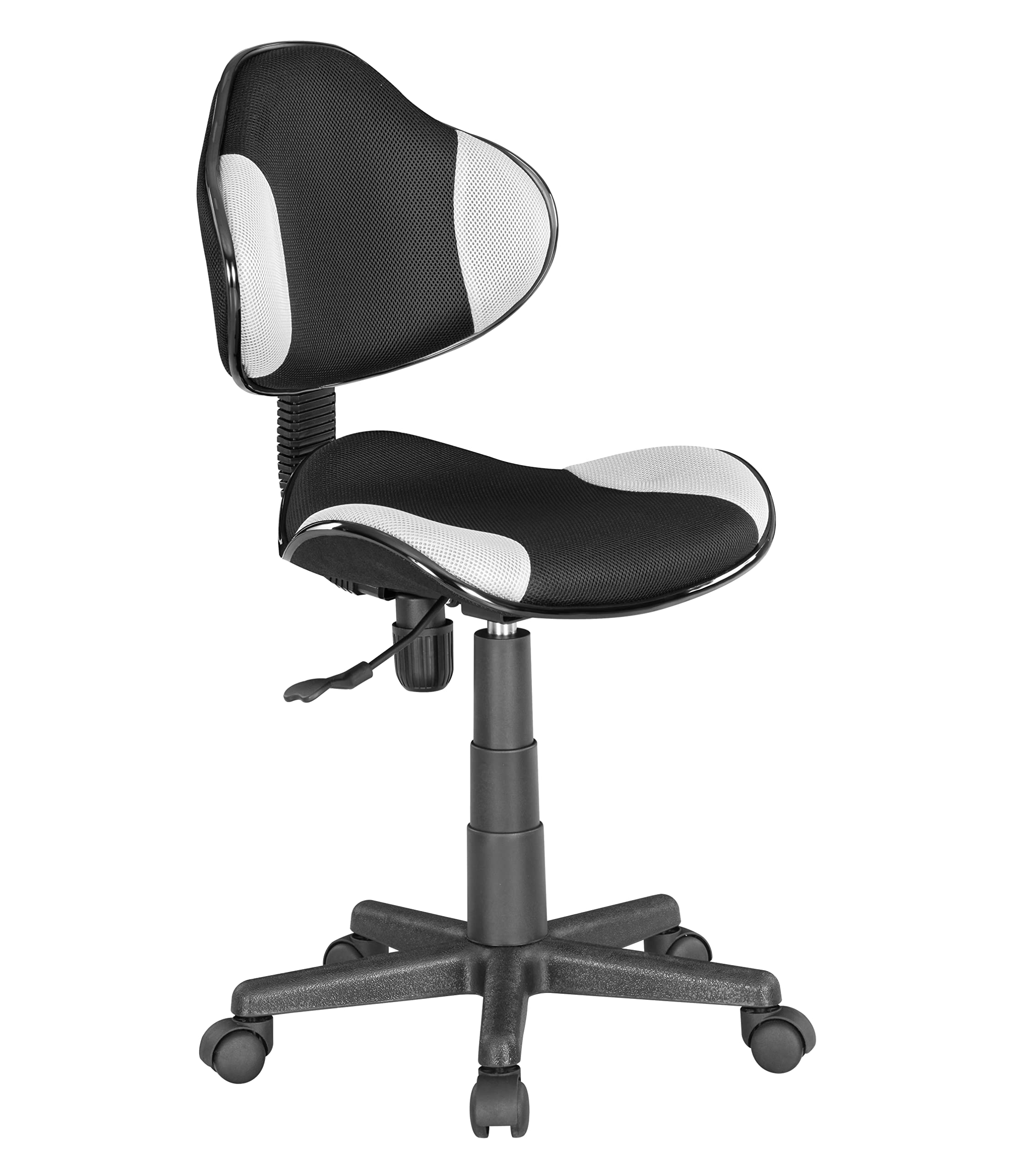 Jjs Home Office Low Back Computer Executive Chair, Ergonomic Mesh Chair With Extra Large Base And Pads, Black/Grey