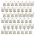 Housecret 48 Pack Warm White Unscented Clear Glass Filled Votive Candles. Hand Poured Wax Candle Ideal Gifts for Aromatherapy Sp