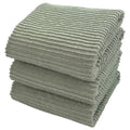 Sage Green Kitchen Dish Towels 100% Cotton Cloth Soft Cleaning Drying Absorbent Terry Ribbed Loop: Set of 3 Multipurpose for Eve