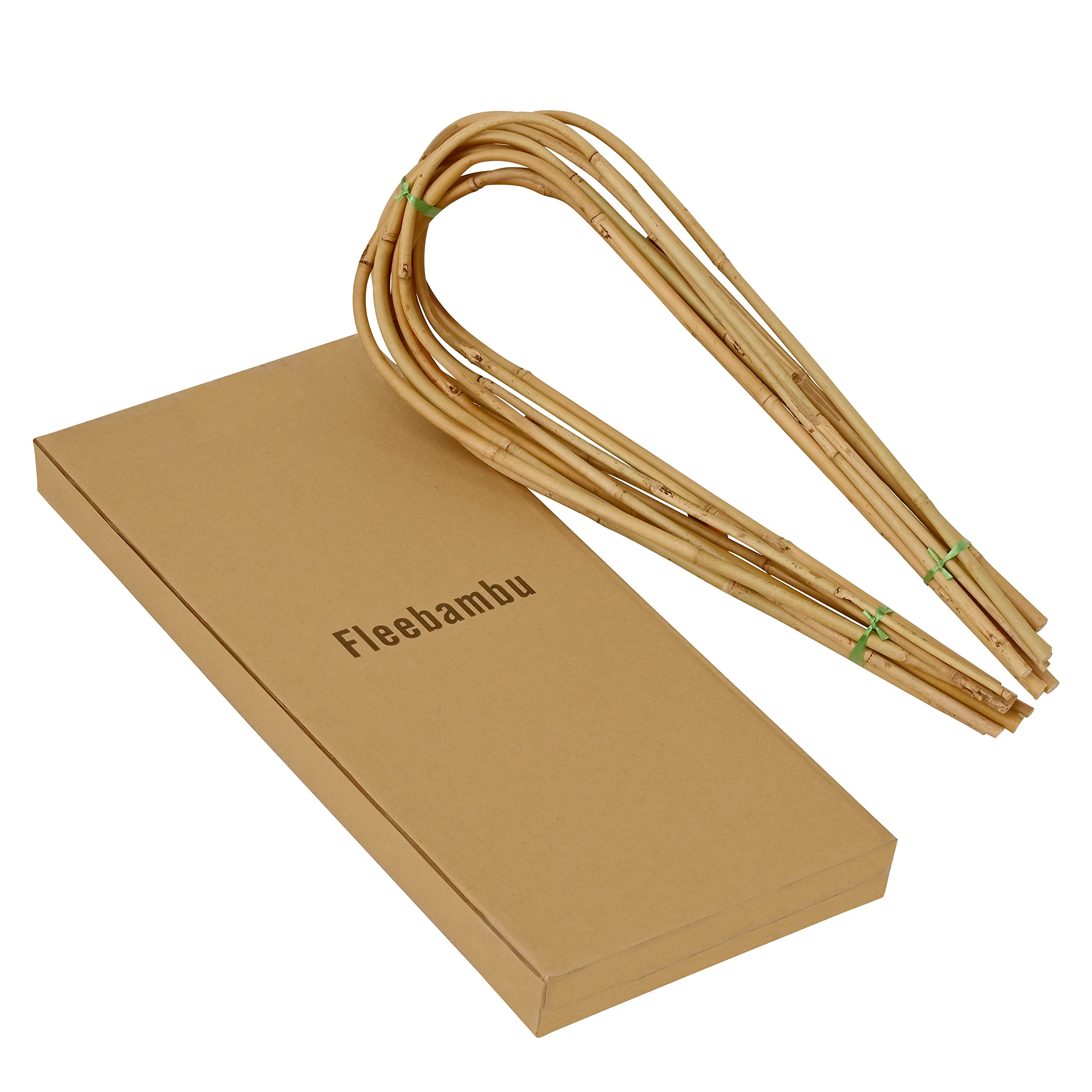 10-Packed In Carton, 18' Natural Bamboo U Trellis Support For Climbing Plants, U Hoop Trellis Perfect For Potted Plant Growing