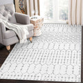 Lahome Moroccan Area Rug for Living Room - 4x6 Rug Washable Non-Slip Soft Bedroom Carpet Lightweight Throw White Office Rug, Mod