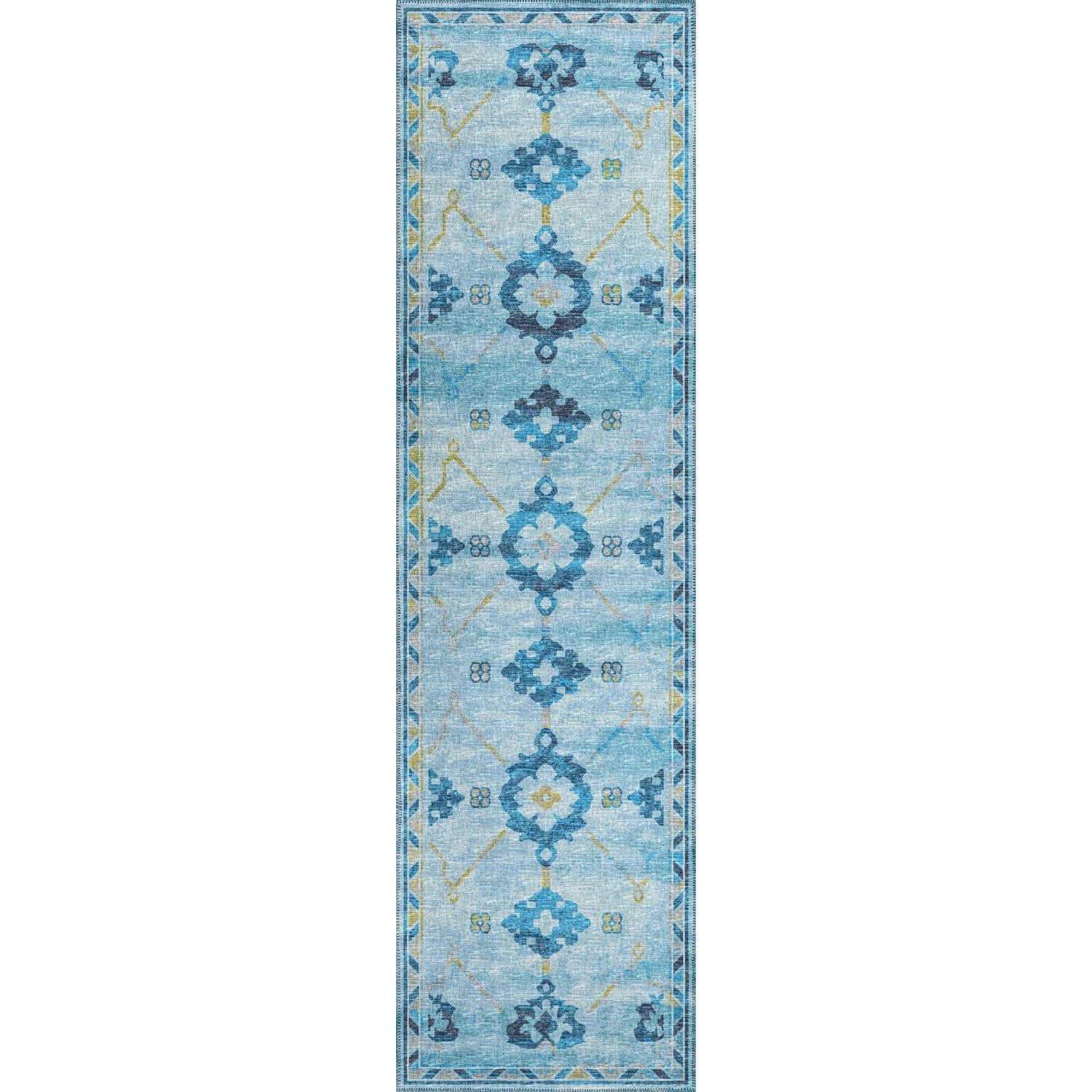 Sedona Sn16 Blue Transitional Rug Runner 2' 3" X 10'