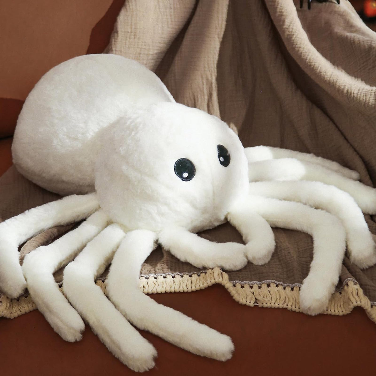 Yrxrus Spider Pillows, Halloween Spider Shaped Throw Pillows For Halloween Decoration, Extra-Large White Halloween Pillows, 16X2