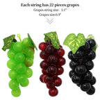 Hecaty 12 Strands 90 Ft Artificial Fake Grape Vines With 3 Strings Grapes, Hanging Plant Large Leaves Garland For Wedding Party