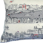 HomeRoots Cream 35' White Amsterdam Daylight Skyline Lumbar Decorative Pillow