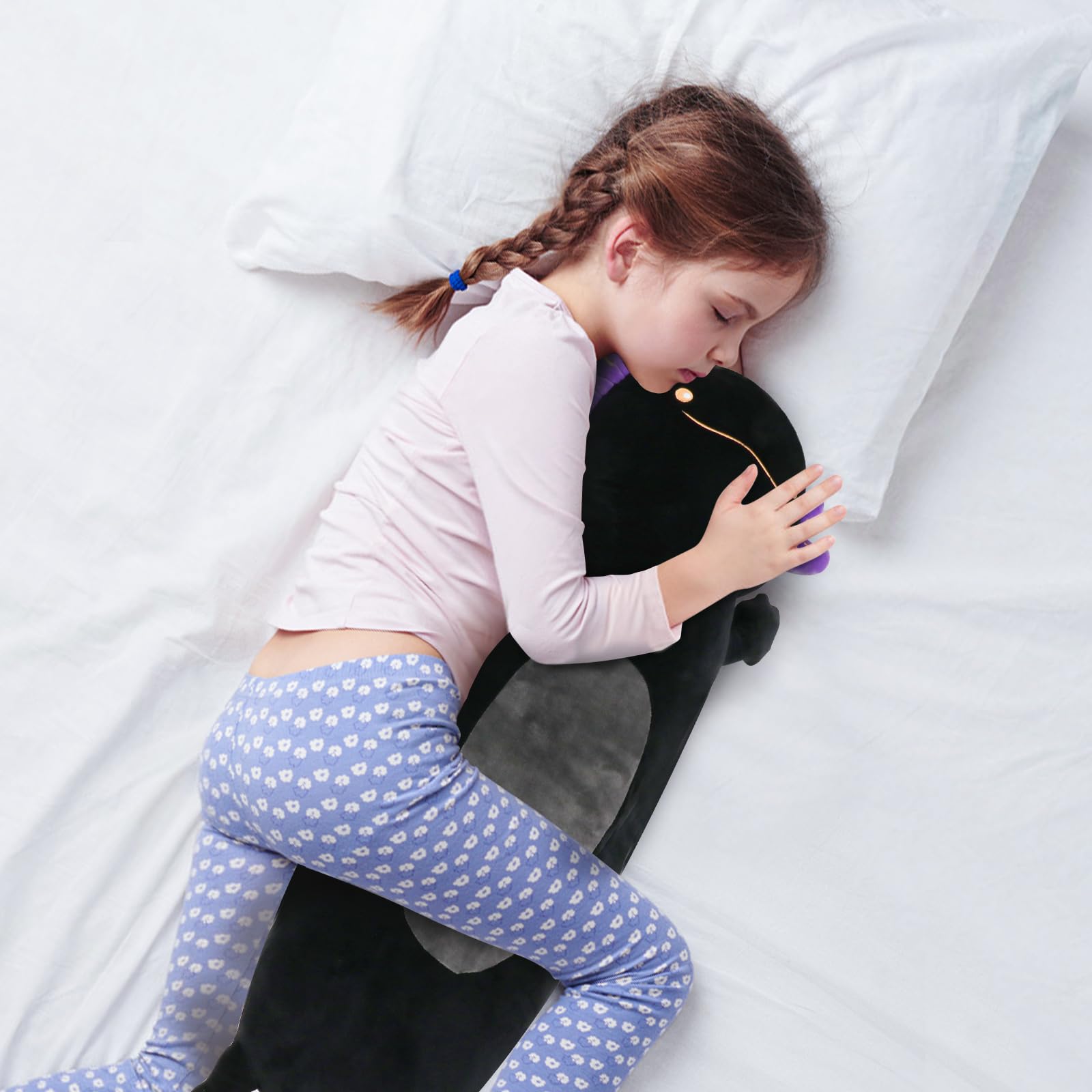 22 Inch Cute Giant Black Axolotl Plush Soft Body Pillow, Large Axolotl Stuffed Animals Toy Doll For Kids Girls And Boys Hallowee