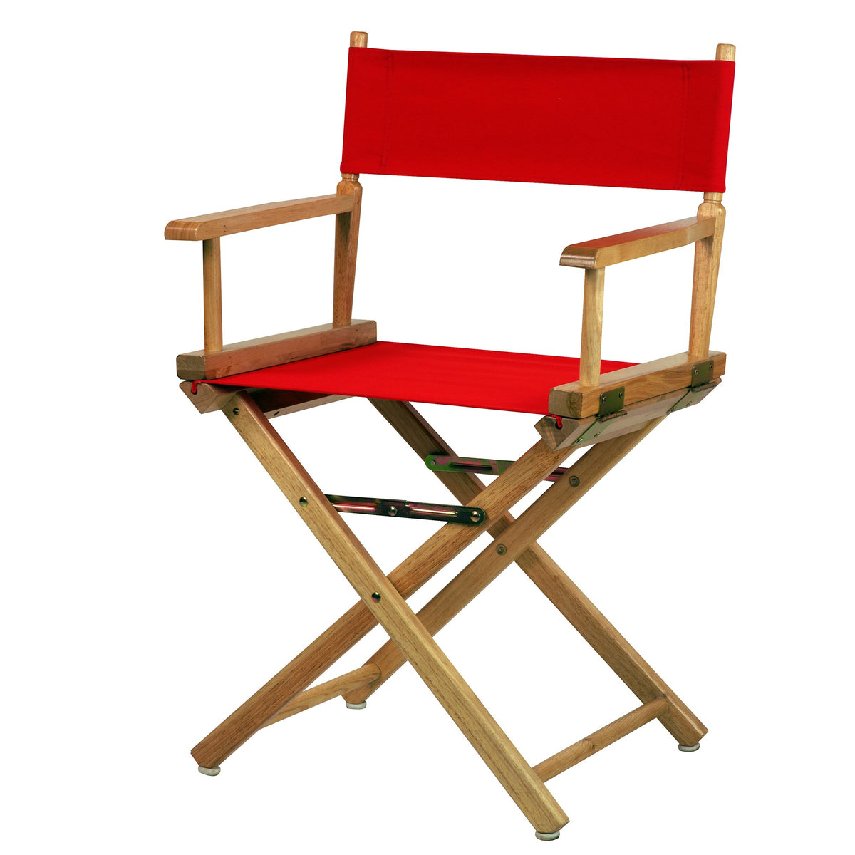 Casual Home Director'S Chair ,Natural Frame/Red Canvas,18&quot; - Classic Height