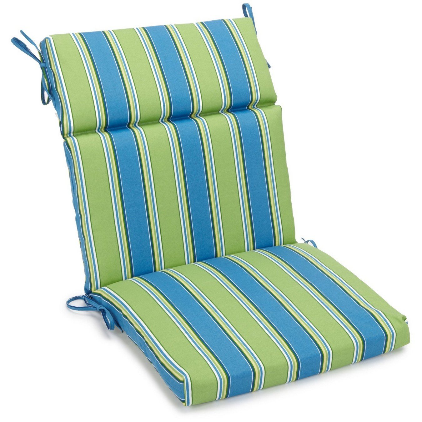 Blazing Needles Spun Polyester Patterned Outdoor Squared Seat/Back Chair Cushion, 20 x 42, Haliwell Caribbean