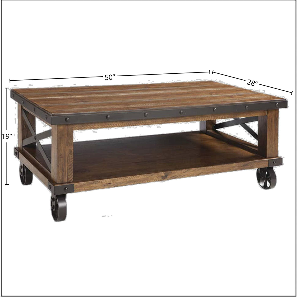 Intercon Taos 50" Wide, Canyon Brown, with Casters Coffee Tables