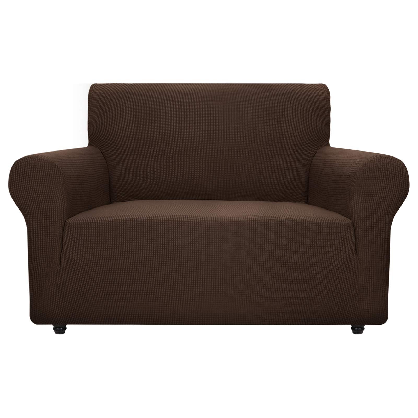 Znsayotx Super Stretch Couch Cover Love Seat Sofa Covers For Living Room Dogs Pet Friendly Furniture Protector Spandex Loveseat Slipcovers With Anti Slip Foam Sticks (Coffee, Loveseat)