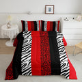 Leopard Print Comforter Set Full,Zebra Skin Texture Bedding Set 3Pcs For Kids Teens Girls Woman Room Decor, Striped Fashion Quil