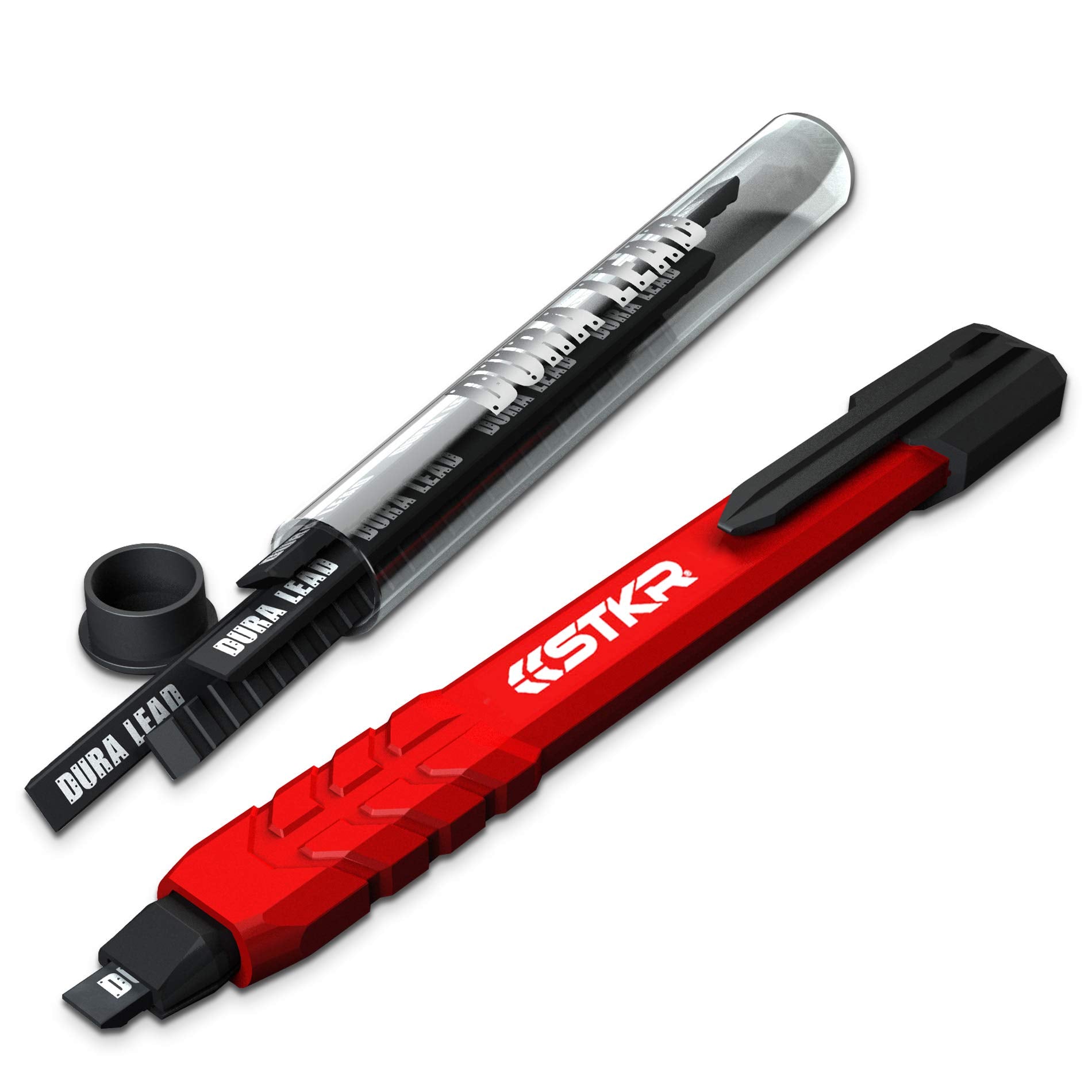 Stkr Concepts Mechanical Carpenter Pencil W / 3 Pcs Of Replacement Lead, Red (77629)