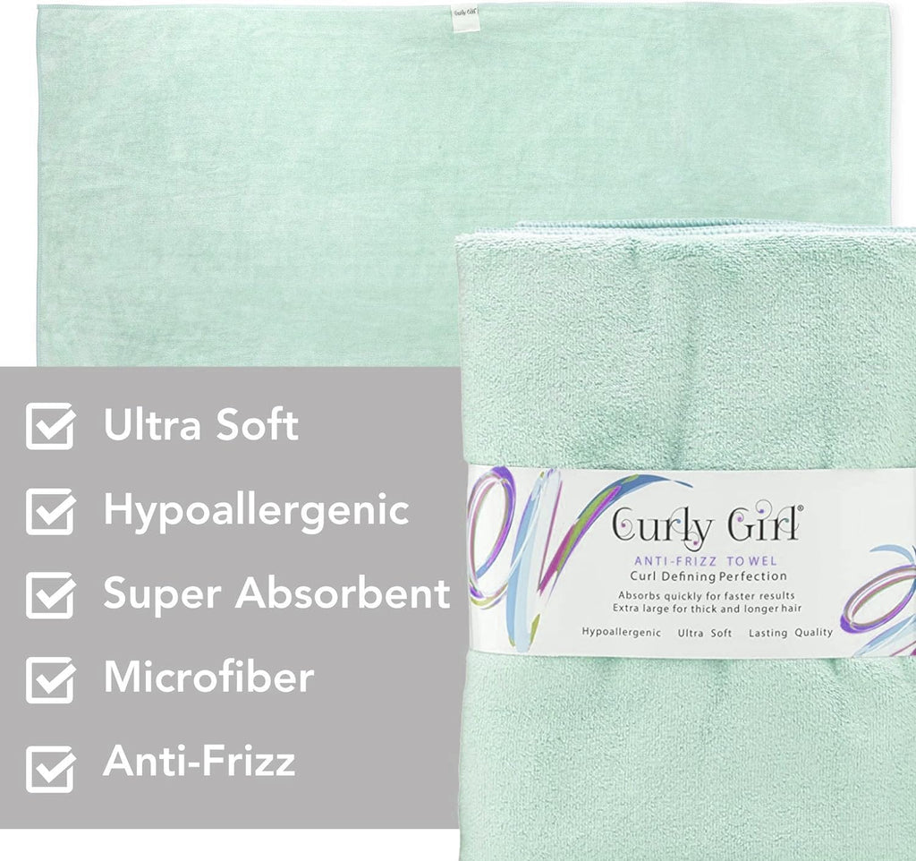 Curly Girl Microfiber Hair Towel - Anti-Frizz, Absorbent, Fast Drying - For Curly Hair - Microfiber Hair Towel For Curly Hair