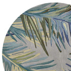 HomeRoots Wool 6' Grey Blue Hand Tufted Tropical Palms Indoor Area Rug