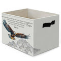 Yjeslw Christian Foldable Storage Bins Box, Eagle Bible Verse Religious Collapsible Fabric Organizer Basket with Handles Toybox 
