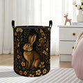 zbezbe Vintage Bunny Flowers Laundry Basket, Cottage Garden Dirty Clothes Hamper, Cute Rabbit Floral Collapsible Waterproof Oxfo