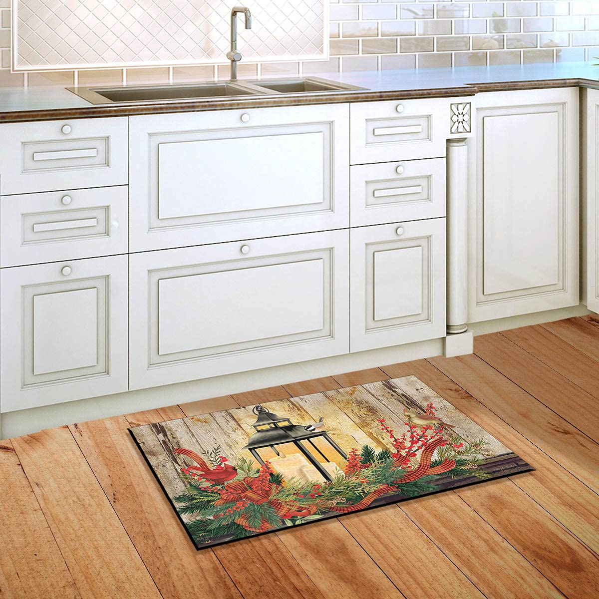 Briarwood Lane Holiday Lantern Christmas Doormat Rustic Cardinals Indoor Outdoor 30' X 18'