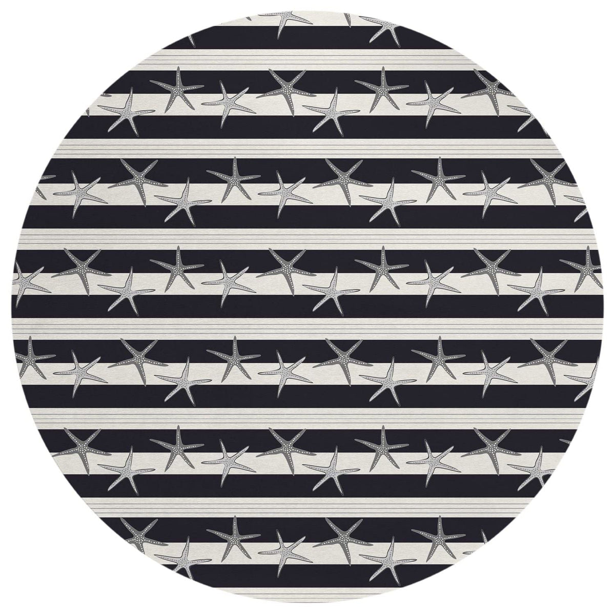 Seabreeze Sz12 Black Coastal Rug Round 8' X 8'